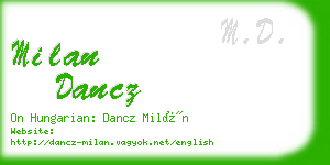 milan dancz business card